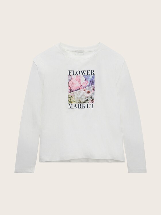 Fashion Shirts Longsleeves Tom Tailor Longsleeve pink-silver-colored printed lettering casual look 