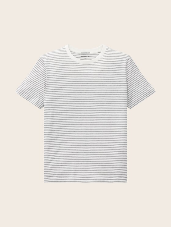 Gestreepte T-Shirt door Teen Boys, white grey thin stripe