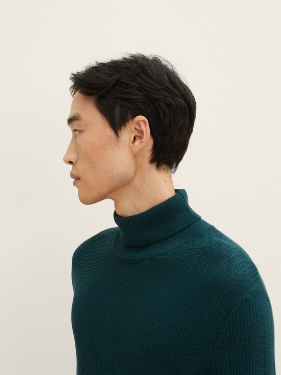 Strukturierter Rollkragenpullover