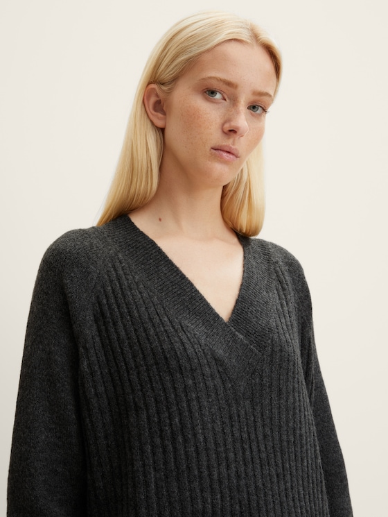 long knitted sweater