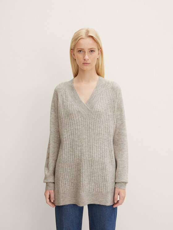 Langer Strickpullover