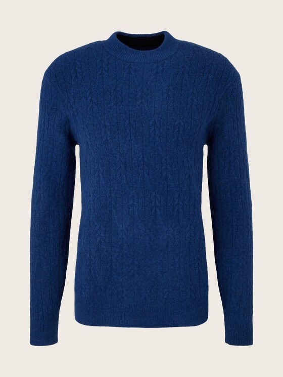 Mode Sweaters Kabeltruien Tom Tailor Kabeltrui blauw casual uitstraling 