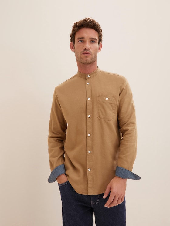 Basic Flanellhemd von Men, Otter Brown