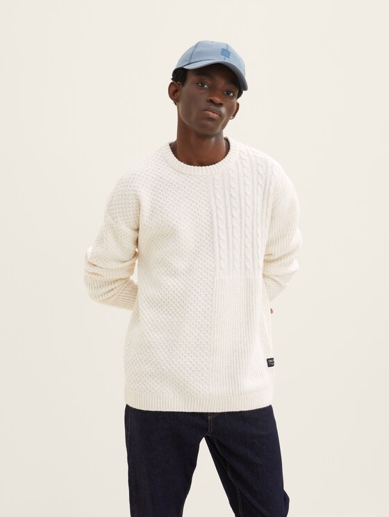Knitted sweaters with different textures 