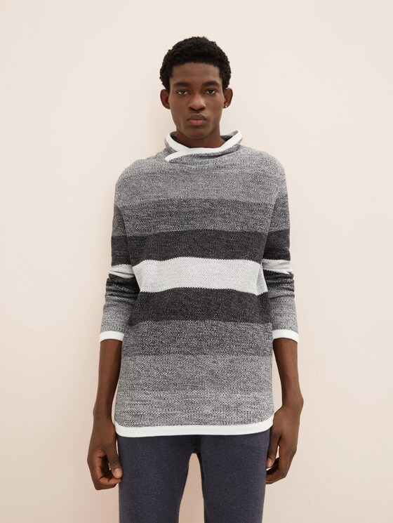 Striped sweater in a melange look