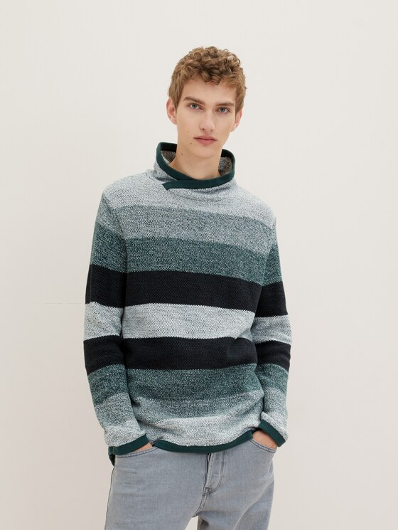Striped sweater in a melange look