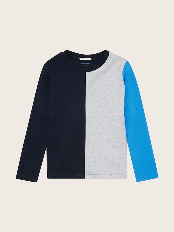 Long-sleeved shirt with colour blocking 