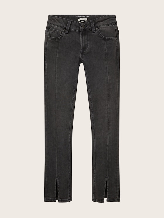 Linly Jeans mit Hosenbein-Schlitz - EcoBlack