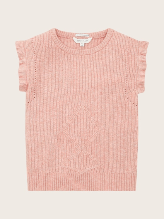 Knitted sweater with ruffles
