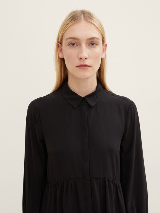 Longbluse mit Umlegekragen