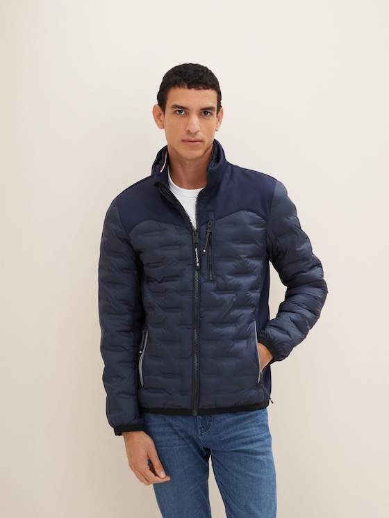Regular-fit hybrid jacket with quilting