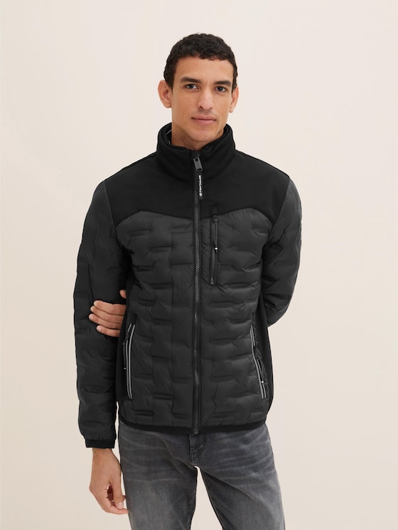 Regular-fit hybrid jacket with quilting