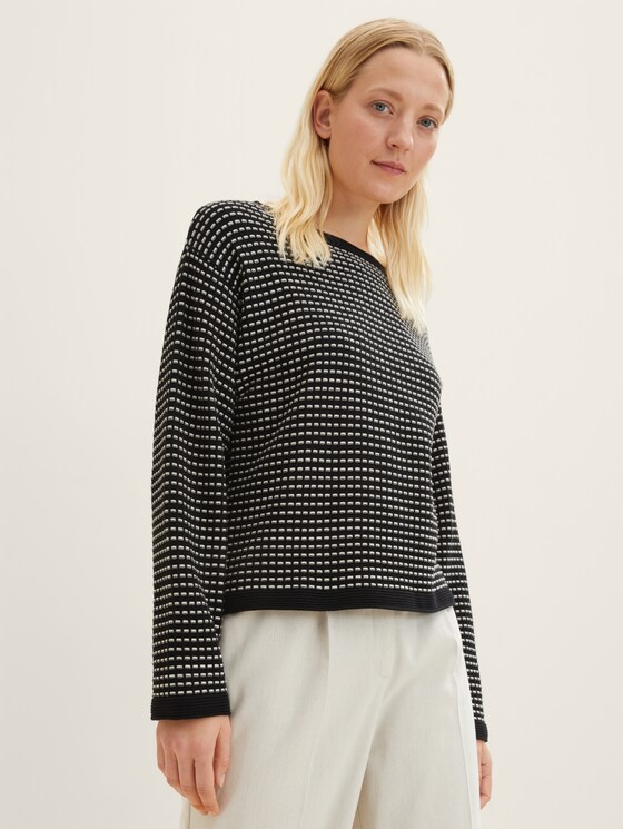 Strukturierter Strickpullover