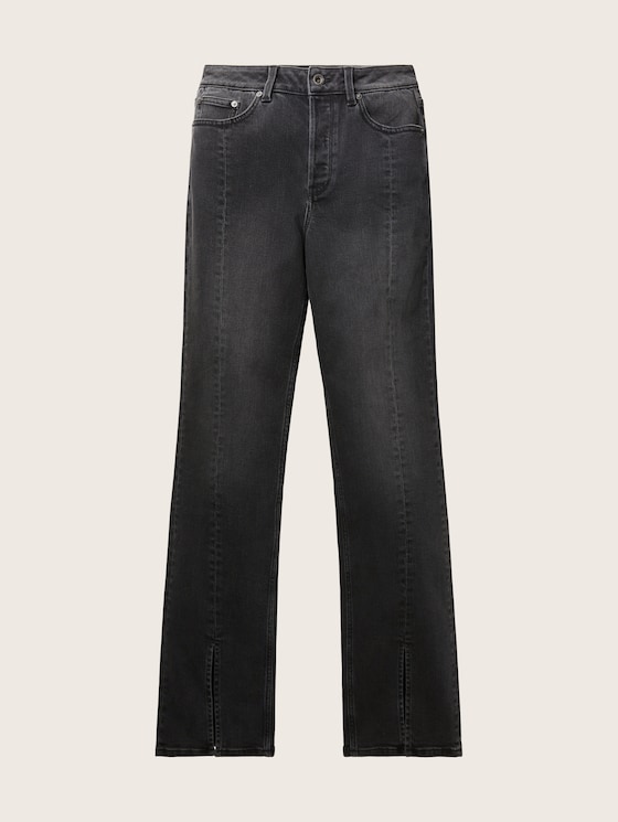 Emma Straight Fit Jeans mit Hosenbein-Schlitz - EcoBlack