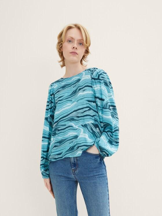 Loose Fit Bluse mit Ballonärmeln