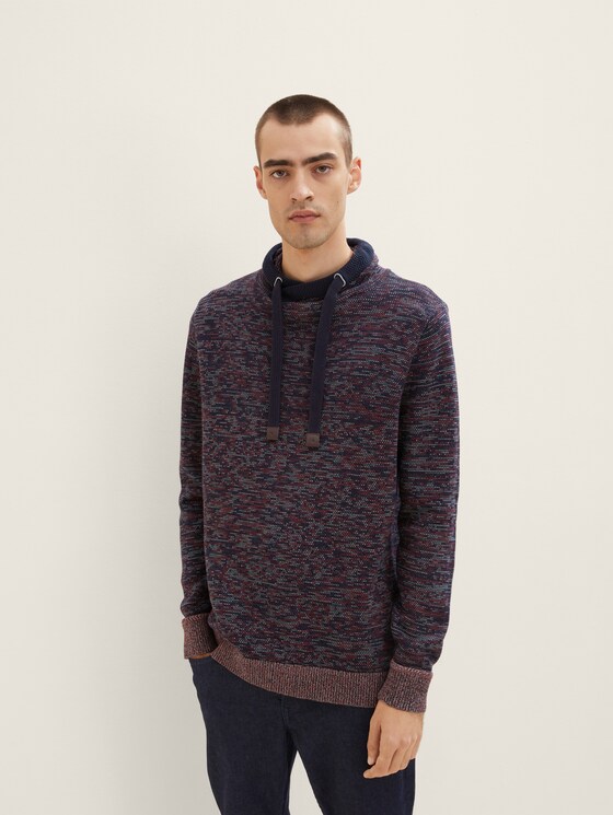 Strickpullover in mehrfarbiger Melange-Optik