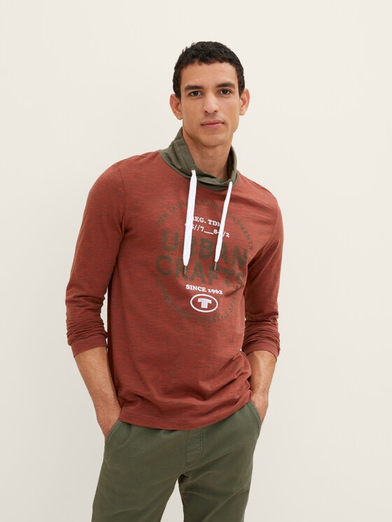 Langarmshirt mit Schalkragen