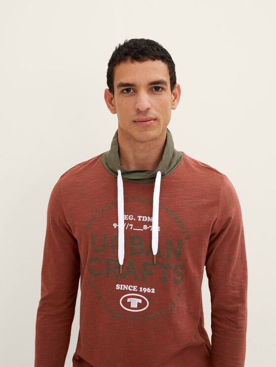 Langarmshirt mit Schalkragen