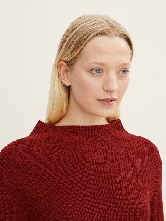 Strickpullover mit Stehkragen