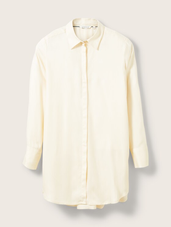 Tom Tailor Lange blouse grijs-limoen geel casual uitstraling Mode Blouses Lange blouses 