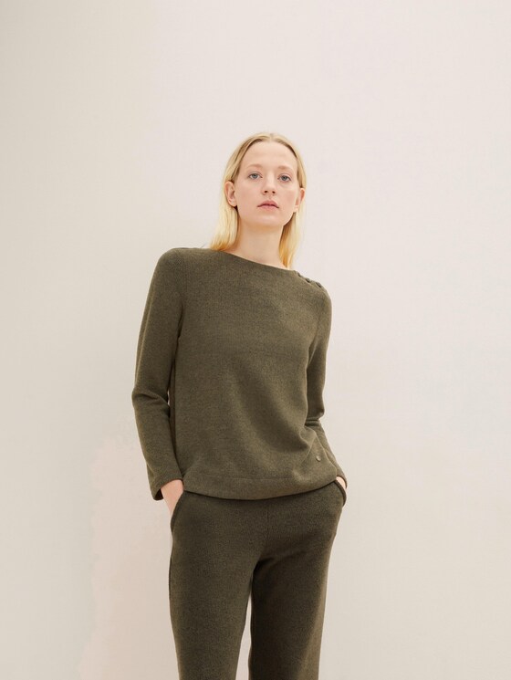 Sweatshirt mit Rippstruktur