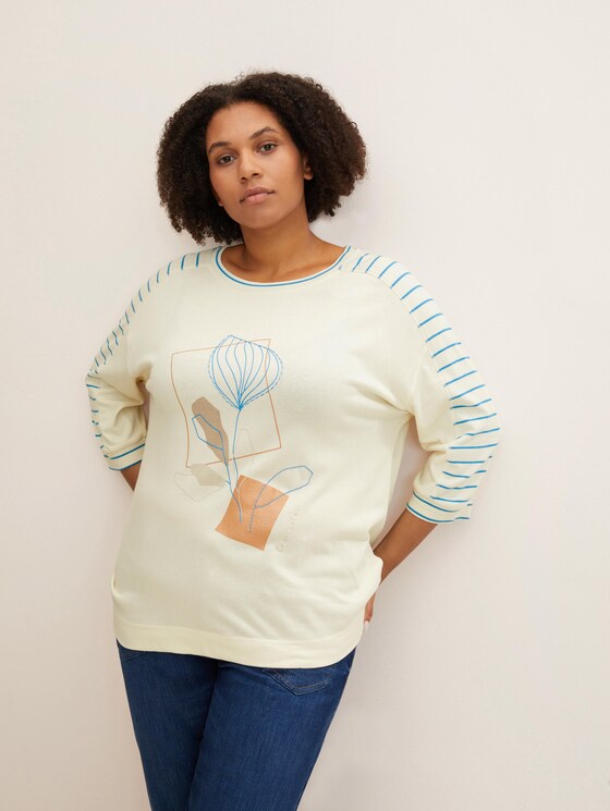 Plus - 3/4 Arm Shirt mit Print