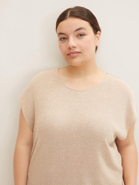 Plus - Shirt in Strick Optik
