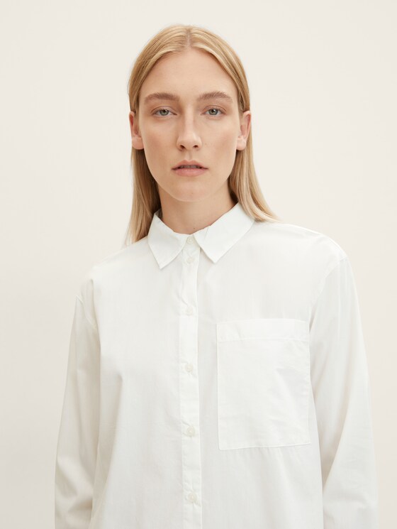 Blouse avec poche plaquée sur la poitrine par Women, Whisper White