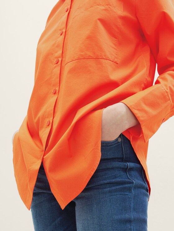 Bluse mit aufgesetzter Brusttasche