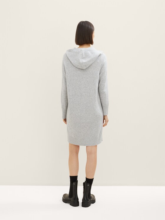 Knitted dress with a hood 