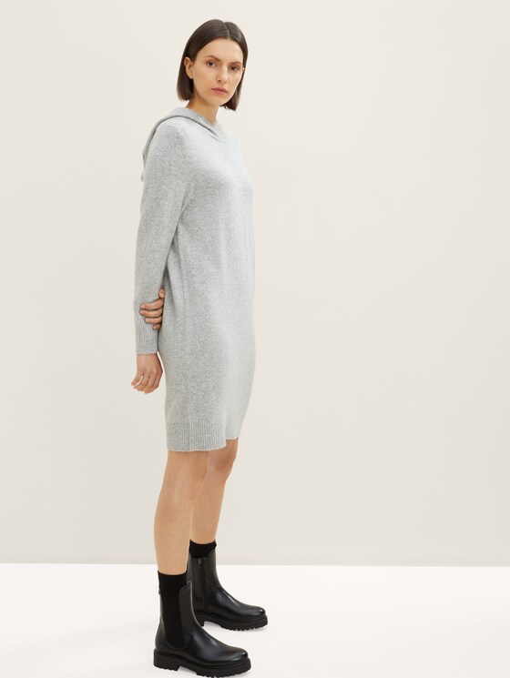Knitted dress with a hood 