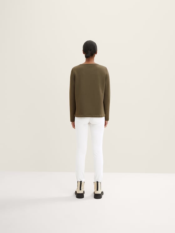 Basic sweatshirt with a drawstring by Women, tarmac khaki