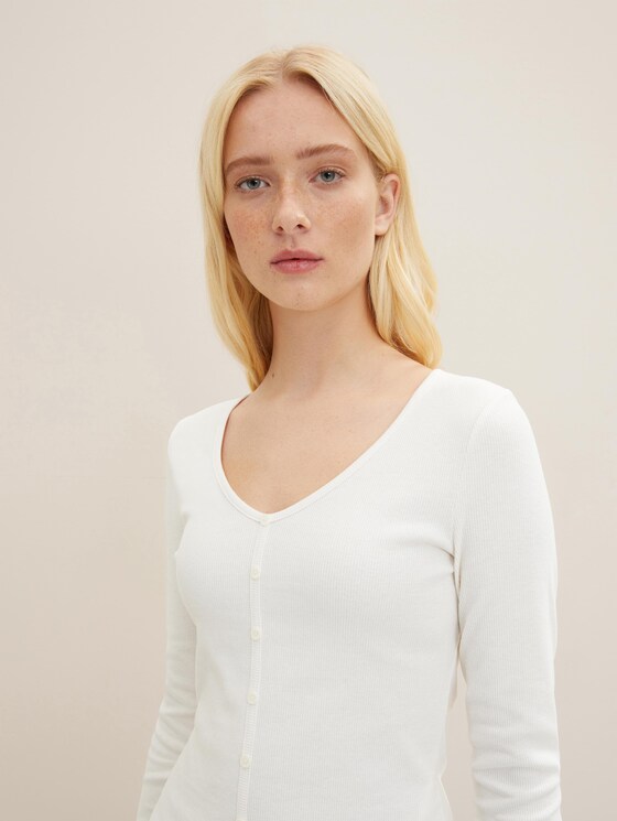 Langarmshirt mit Rippstruktur