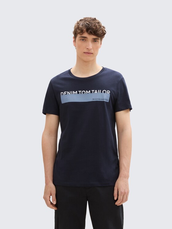 T-Shirt mit Print im 3er-Pack von Denim Male, Black