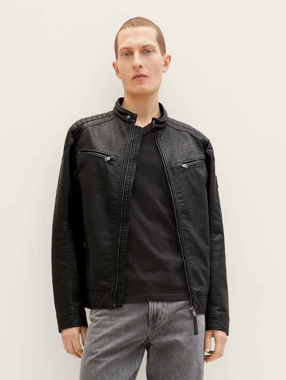 Faux-leather jacket
