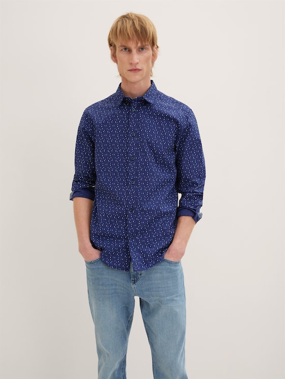 Hemd mit Allover-Print von Men, dark blue multicolor design