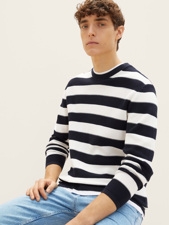 Striped knitted sweater