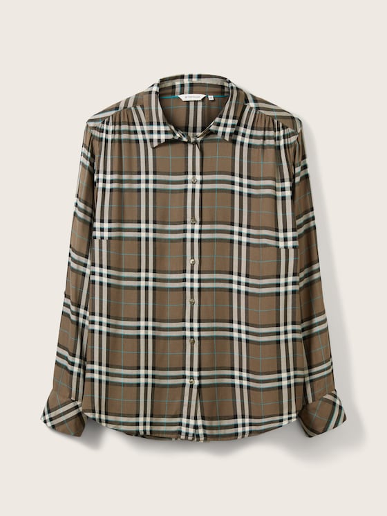 Plus - Blouse in a check pattern