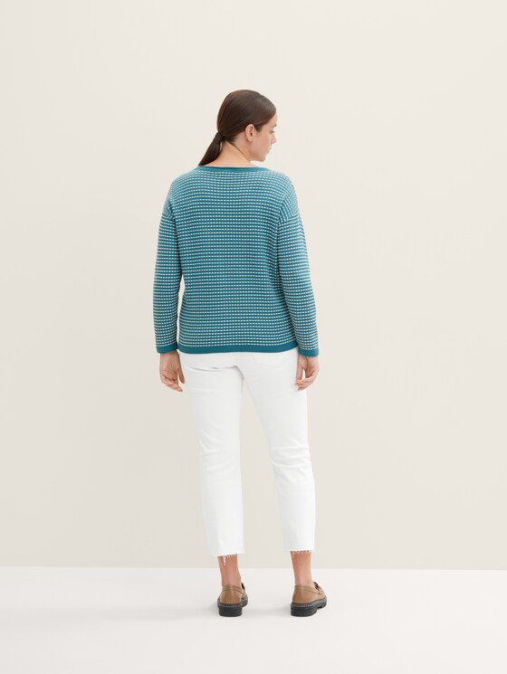 Plus - Textured knitted sweater 