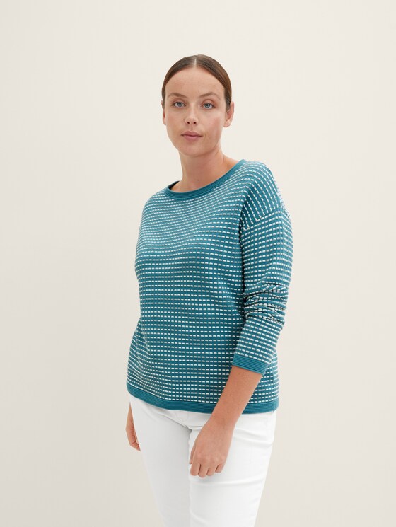 Plus - Textured knitted sweater 