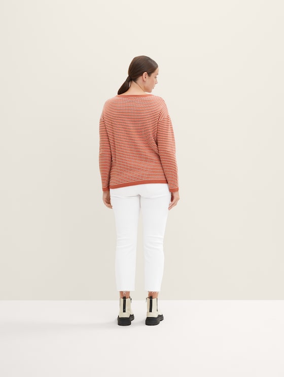 Plus Size - Strukturierter Strickpullover von Women Plus Size, red bubble structure