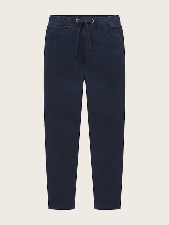 Trousers with an elastic waistband