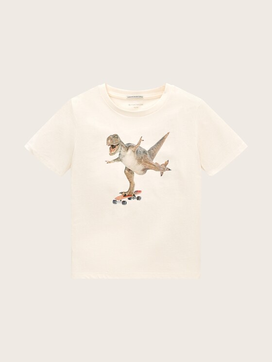 T-shirt met fotoprint door Mini Boys, Wool White