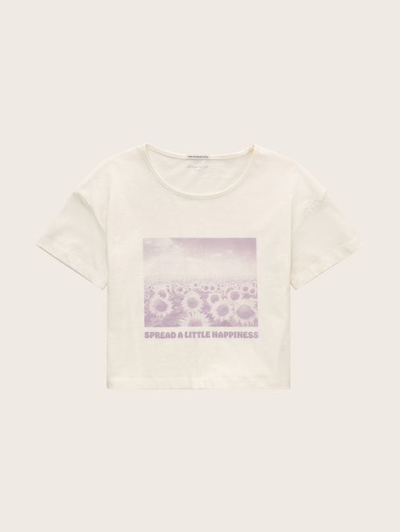 Cropped T-shirt met print