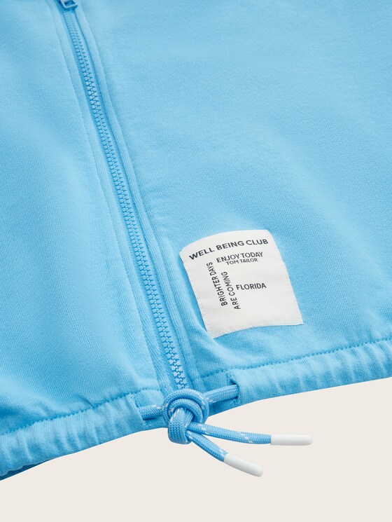 Cropped sweatjack met capuchon