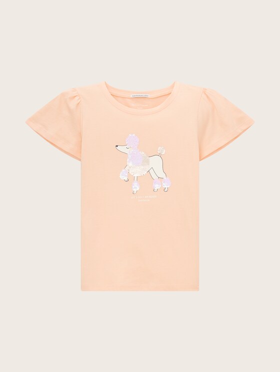 T-shirt with reversible sequins