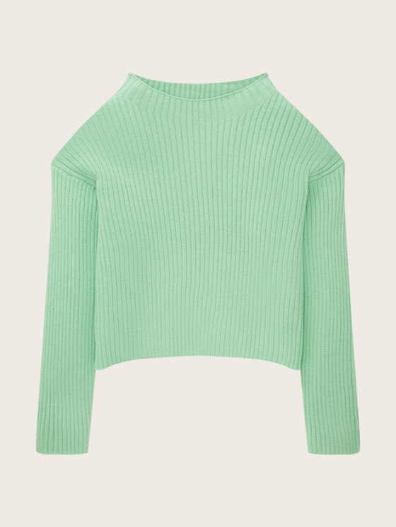 Cropped knitted sweater