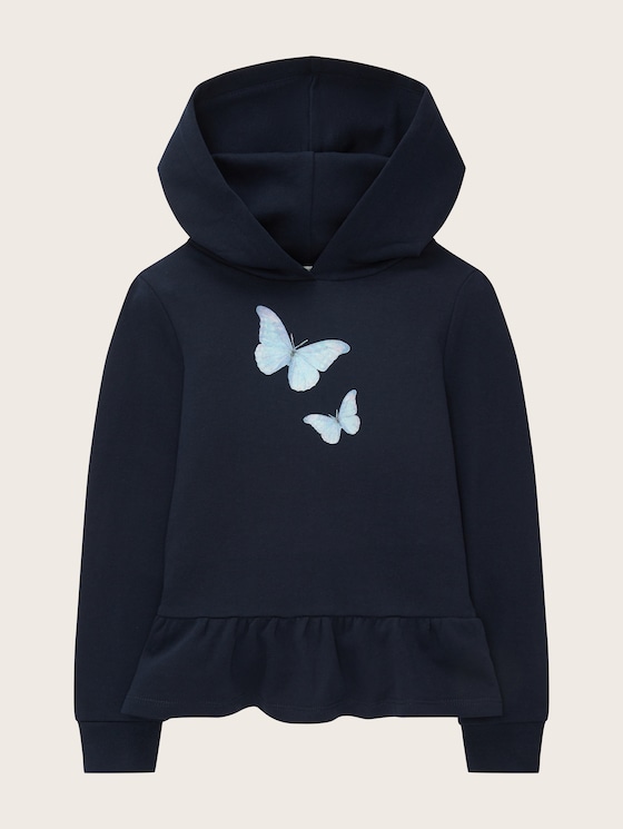Sweatshirt met volants door Mini Girls, sky captain blue