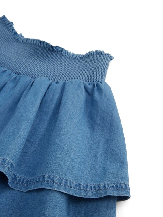 Denim rok met volants