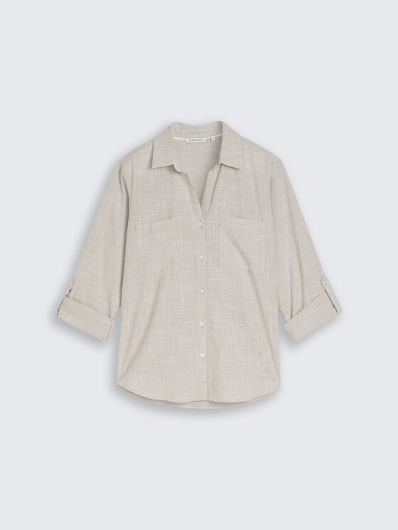 Bluse mit Brusttaschen von Women, soft taupe grey